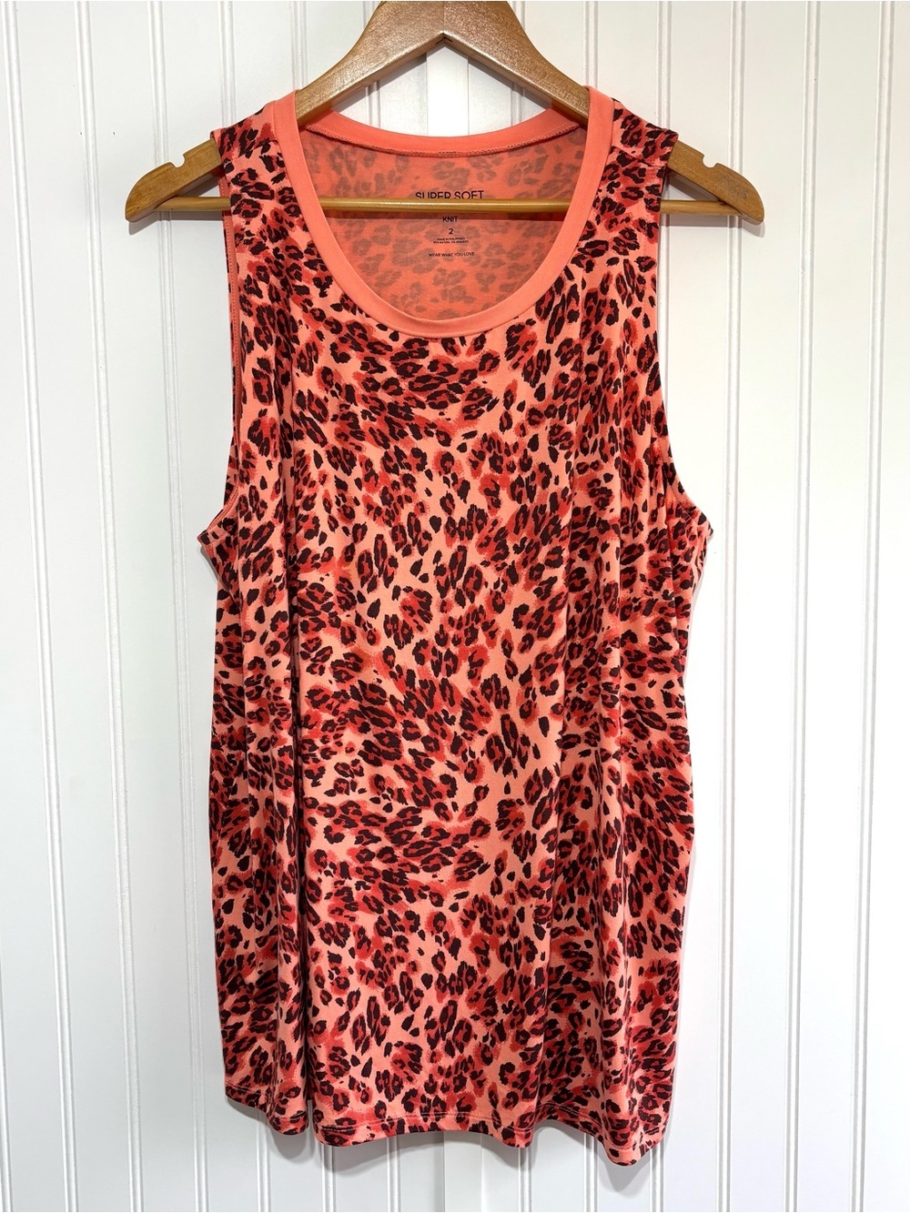 Torrid Super Soft Leopard Print Tank Top Coral  Size 2 (2X)